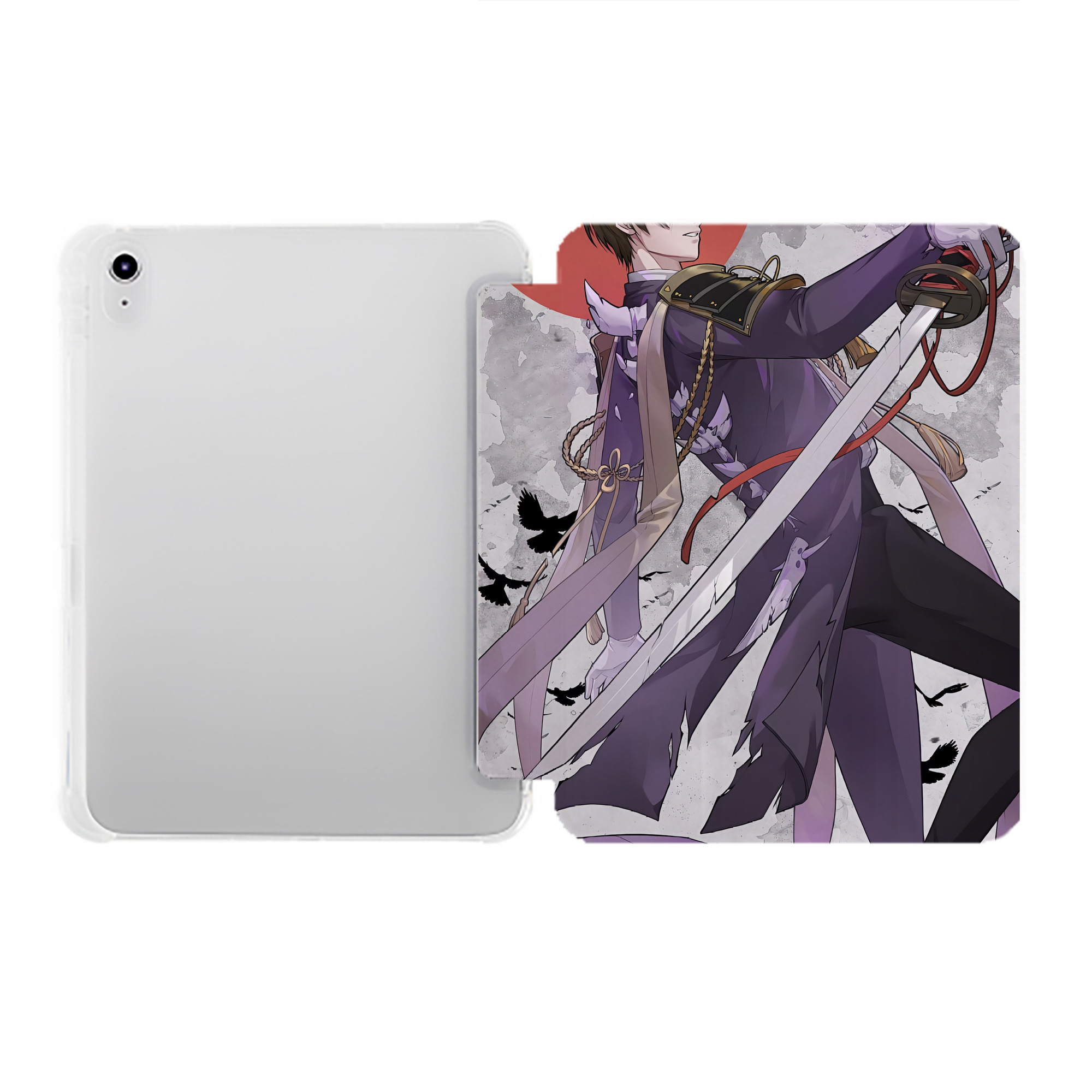 （画像用） 刀剣乱舞 Touken Ranbu IPad ケース ペン収納付き 三つ折りスタンド PUレザー×シリコン 対応機種9.5/10.5/10.9インチ